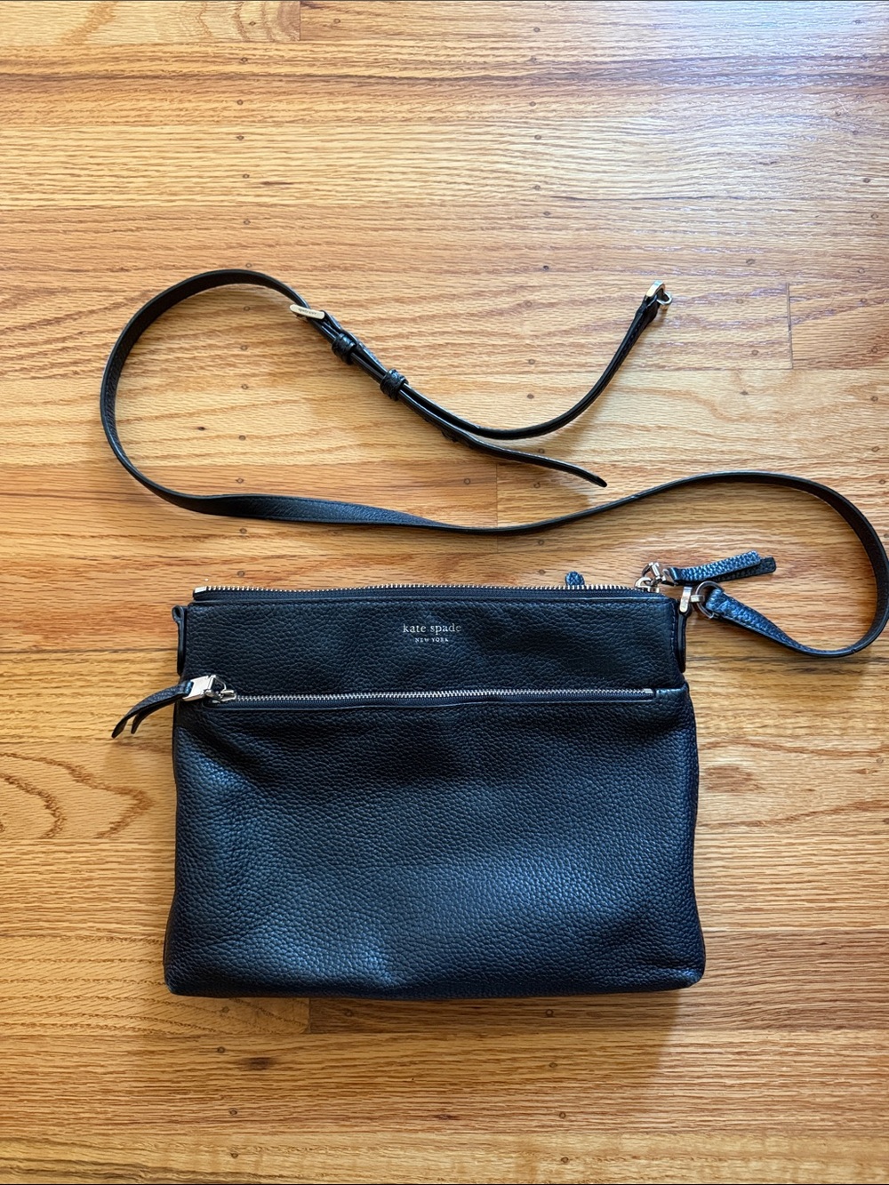 kate spade Black Pebbled Leather Crossbody Bag